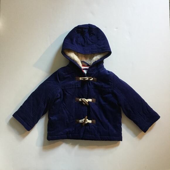 Baby Boden navy corduroy toggle coat - Picture 2 of 7